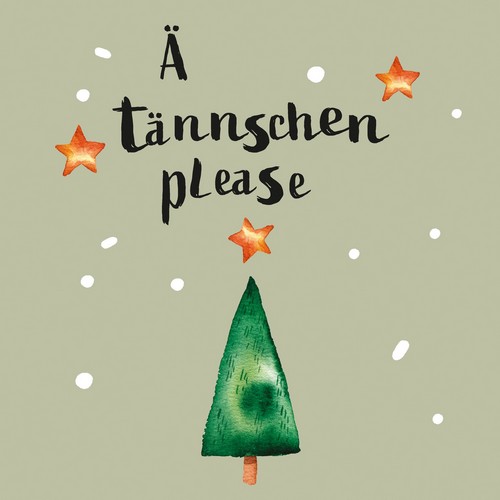 20 Servietten Tännschen please - Weihnachtsbaum mit Witz 33x33cm