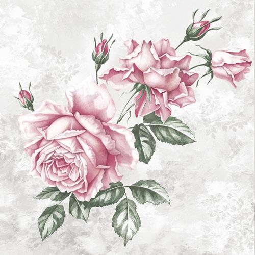 20 Servietten Vintage Roses - Wunderschöne Rosen 33x33cm