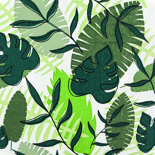 20 Servietten Tropical Leaves - Tropische Blätter überall 33x33cm