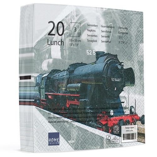 Motivservietten Zug Lok 33x33cm