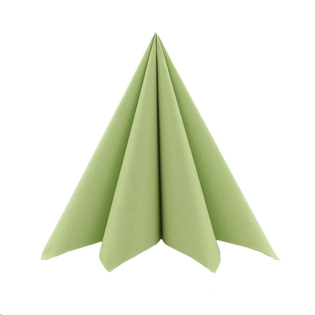 12 Servietten Linclass Airlaid Uni oliv 40x40cm