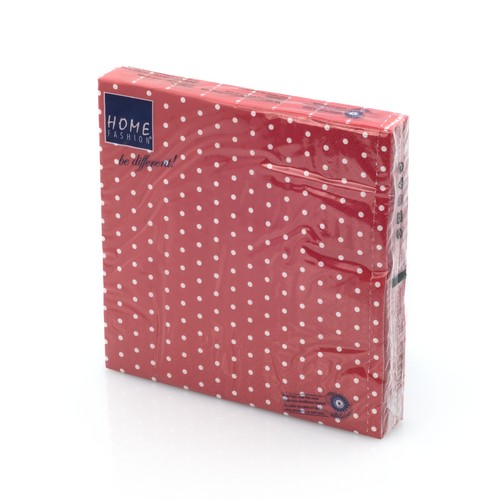 20 Servietten Mini Dots red/white - Mini-Punkte rot/weiß 33x33cm