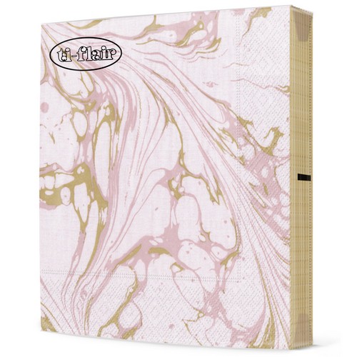20 Servietten Calacatta Oro blush rose - Sanftes Marmor rosa 33x33cm
