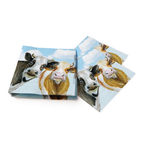 20 Servietten Alma and Bella - Neugierige Kühe 33x33cm