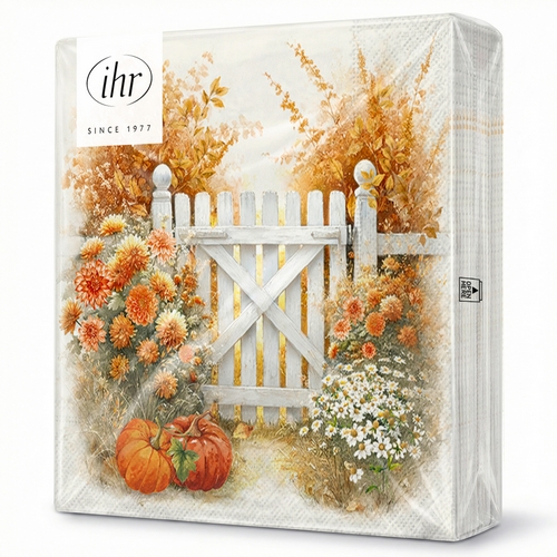 20 Servietten Autumn Garden cream - Der Weg zum Herbstgarten 33x33cm