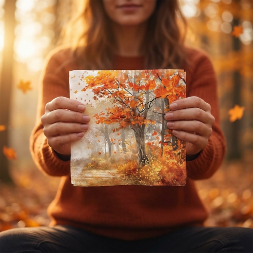 20 Servietten Autumn Tree - Zauberhafter Herbstwald 33x33cm