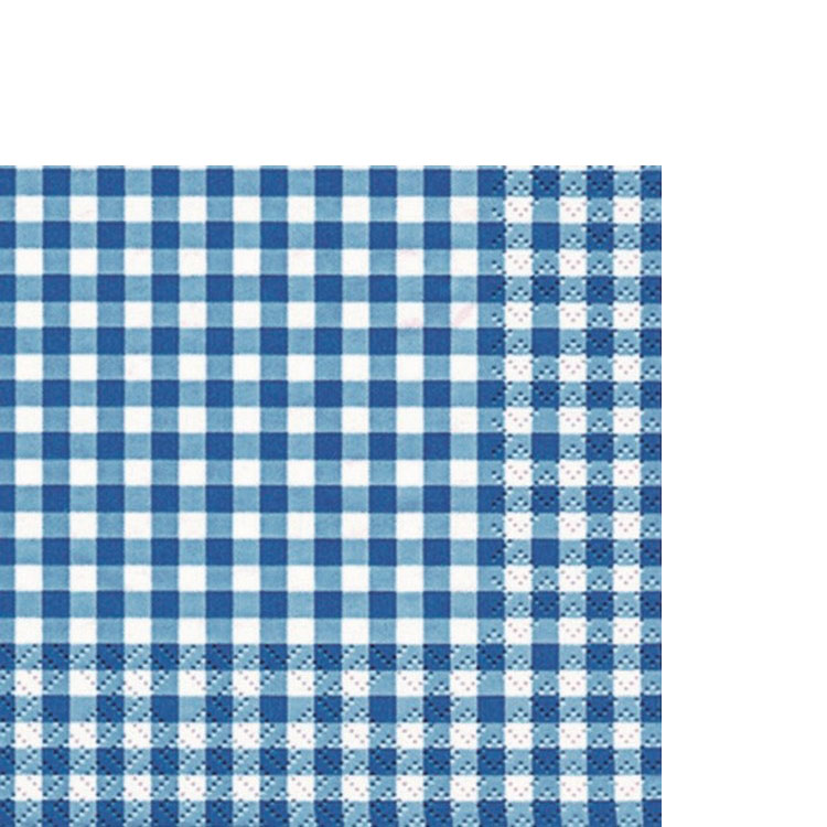 20 kleine Cocktailservietten Karo blau 25x25cm