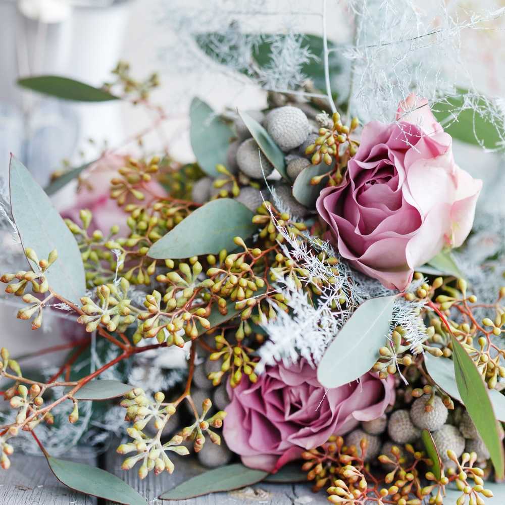 20 Servietten Bouquet - Rosenbouquet natur 33x33cm