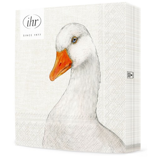 20 Servietten Farm Goose - Einzelne Gans 33x33cm