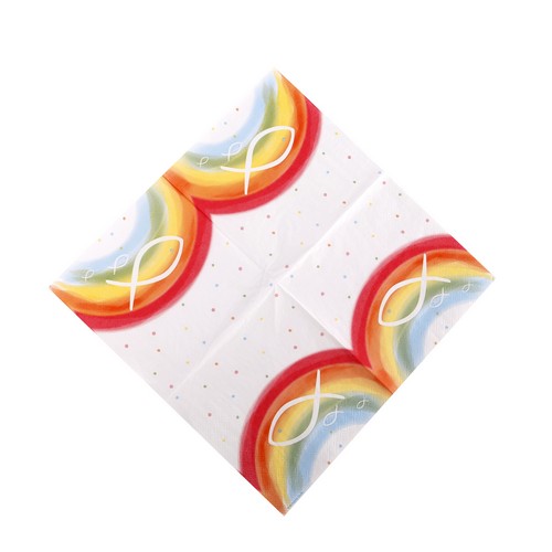 20 Servietten Rainbow White - Fische auf Regenbogen bunt 33x33cm