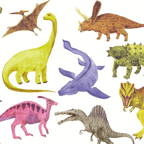 20 Servietten Dino Land - Einzelne Dinosaurier 33x33cm