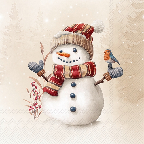 20 Servietten Oscar the Snowman - Schneemann Oscar 33x33cm