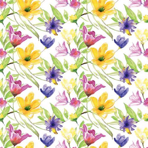 20 Servietten Lucy - Gemalte Blumen 33x33cm