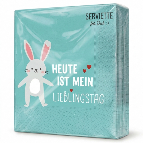 20 Servietten Hase - Heute ist mein Lieblingstag 33x33cm
