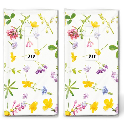 2x 10 Taschentücher Scattered flowers - Bunt verstreuter Frühling