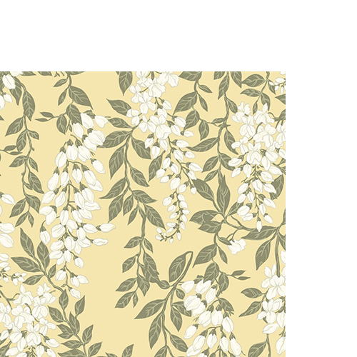 20 kleine Cocktailservietten Wisteria yellow - Wisteria auf gelb 25x25cm