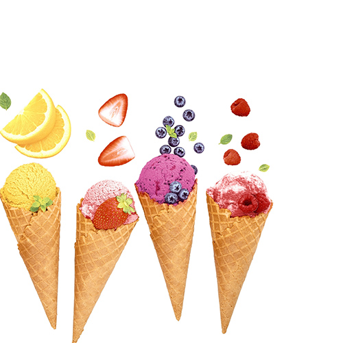 20 kleine Cocktailservietten Icecream Dream - Fruchtige Eiswaffeln 25x25cm