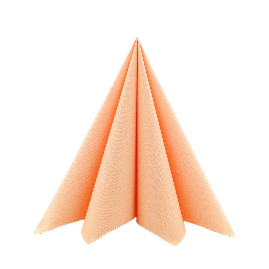 12 Servietten Linclass Airlaid Uni aprikot 40x40cm