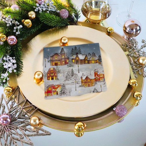 20 Servietten Feels like Christmas - Beleuchtete Weihnachtsstadt 33x33cm