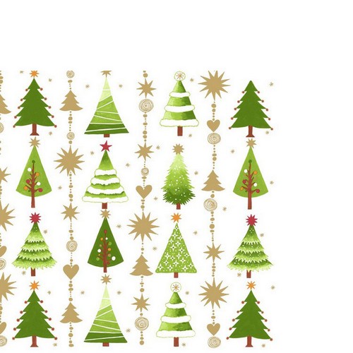 20 kleine Cocktailservietten Fine little Trees - Viele grüne Bäume 24x24cm