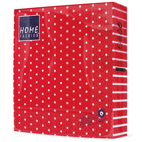 20 Servietten Mini Dots red/white - Mini-Punkte rot/weiß 33x33cm