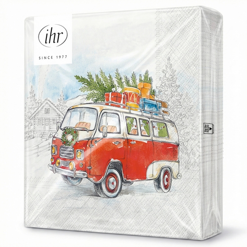 20 Servietten Christmas Bus - Mit dem Bus durch den Winter 33x33cm