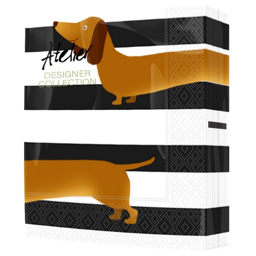20 Servietten Sausage Dog -  33x33cm