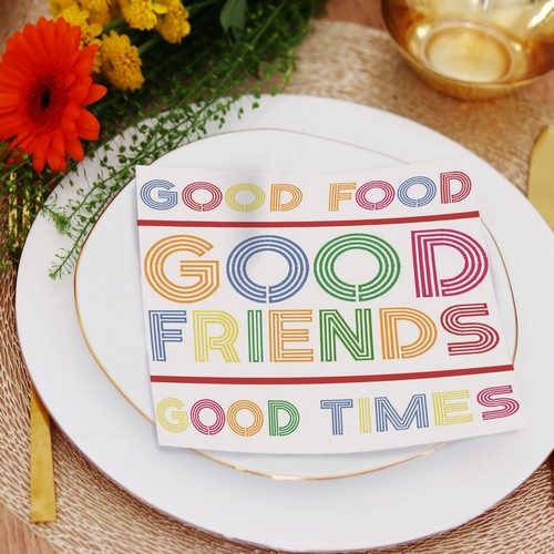 20 Servietten Food and Friends - Gutes Essen, gute Freunde 33x33cm