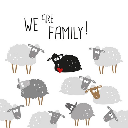 20 Servietten We are Family - Schafe in Familie 33x33cm