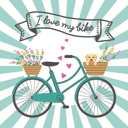 20 Servietten Bike Love - Ich liebe mein Fahrrad 33x33cm