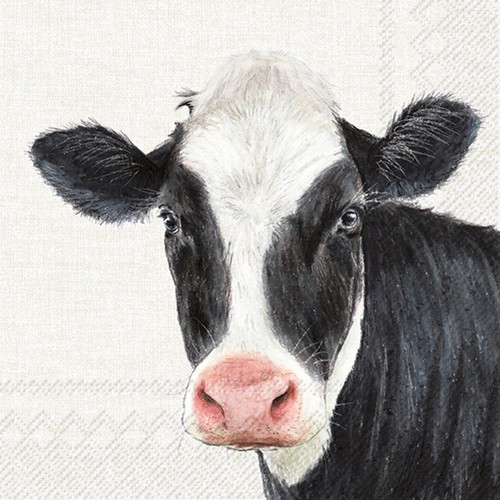 20 Servietten Farm Cow - Einzelne Kuh 33x33cm