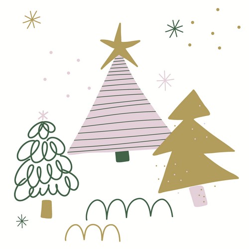 20 Servietten Three Trees - Elegante Bäume 33x33cm