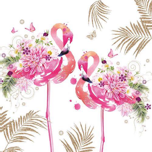 20 Servietten Floral Flamingos – Flamingos aus Blumen 33x33cm