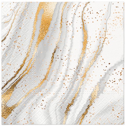 20 Servietten Golded Marble - Struktur mit goldenen Fasern 33x33cm