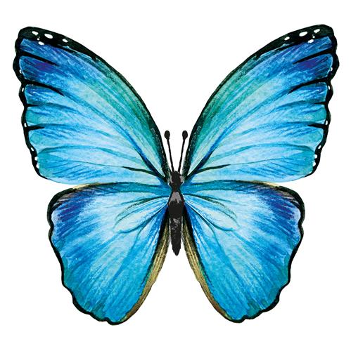 20 Servietten Butterfly - Blauer Schmetterling 33x33cm