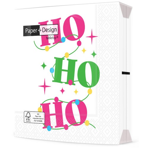 20 Servietten Christmas HO - Buntes Ho-Ho-Ho 33x33cm