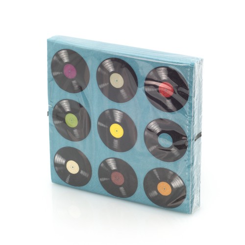 20 Servietten Vinyl Schallplatten 33x33cm
