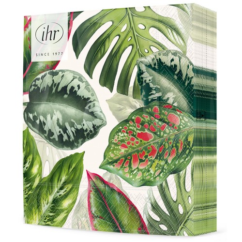 20 Servietten Exotic Leaves - Variationen an Dschungelblätter 33x33cm
