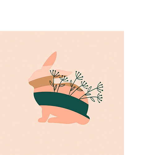 20 kleine Cocktailservietten Boho bunny - Hase im Boho-Style 25x25cm