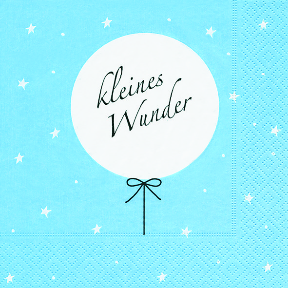 RP 20 Servietten Kleines Wunder blau 33x33cm