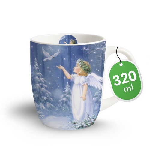 Tasse aus Porzellan Angel with Dove - Magischer Engel mit Taube 0,32L, Höhe 10,5cm