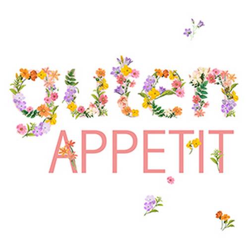 20 Servietten Sweet Wishes - Guten Appetit mit Blumen 33x33cm
