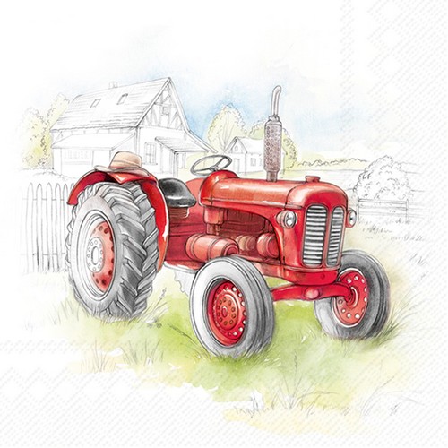20 Servietten Tractor - Traktor am Bauernhof 33x33cm