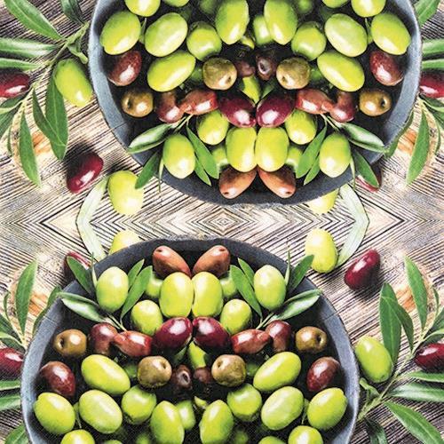 20 Servietten Pure Olives - Frische Oliven 33x33cm