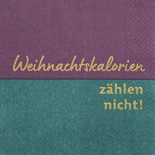 20 Servietten Kalorien zählen nicht - Weihnachtskalorien 33x33cm