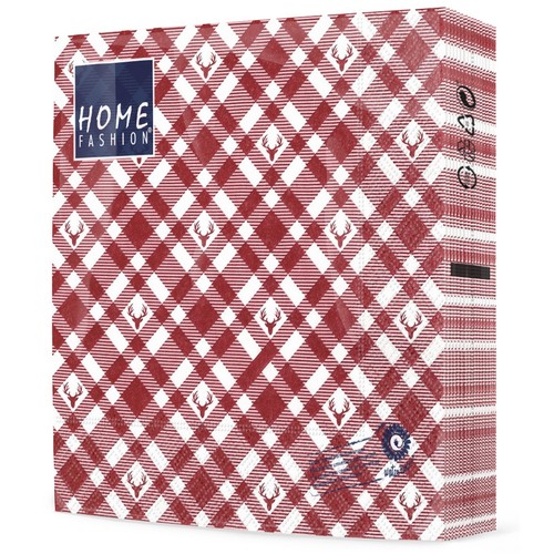 20 Servietten Plaid with Deers red Hirsche auf Karo rot 33x33cm