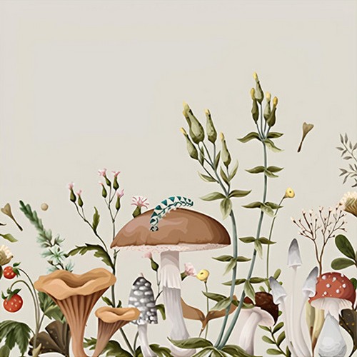 20 Servietten Moonbeam - Natürliche Wiese voller Pilze 33x33cm