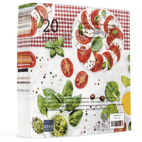 20 Servietten Caprese 33x33cm