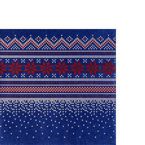 20 kleine Cocktailservietten Knitted dark blue - Warmes Wintermuster dunkelblau 25x25cm