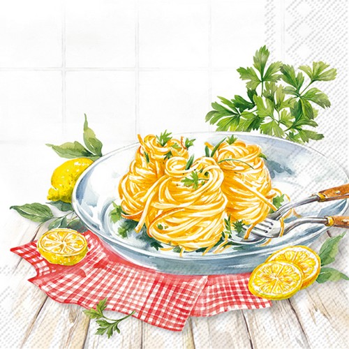 20 Servietten Spaghetti al Limone - Spaghetti mit Zitrone 33x33cm